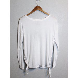 NWT CHASER Medium White Ribbed Long Sleeve Top Tee